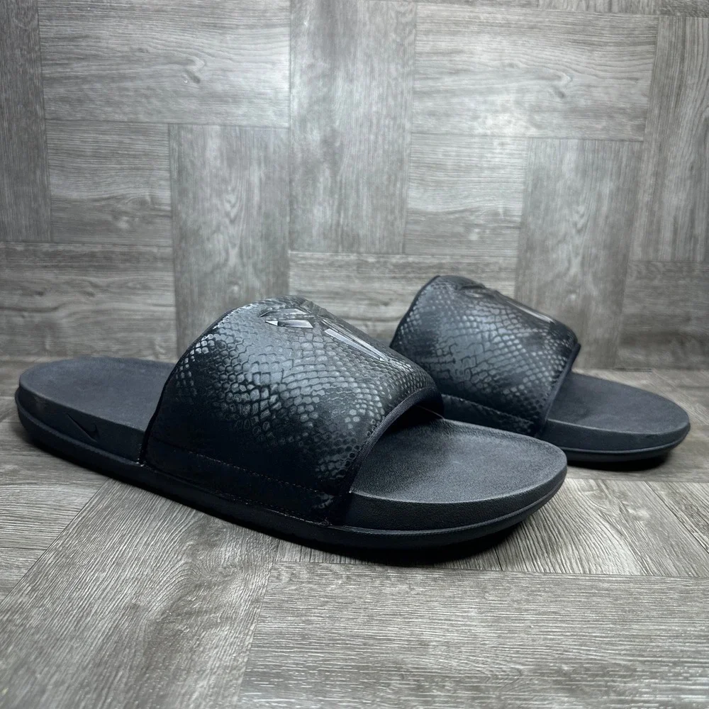 Nike Kobe Offcourt Slide Mens 18 Black Snakeskin Mamba Sandals NEW IF2870-001